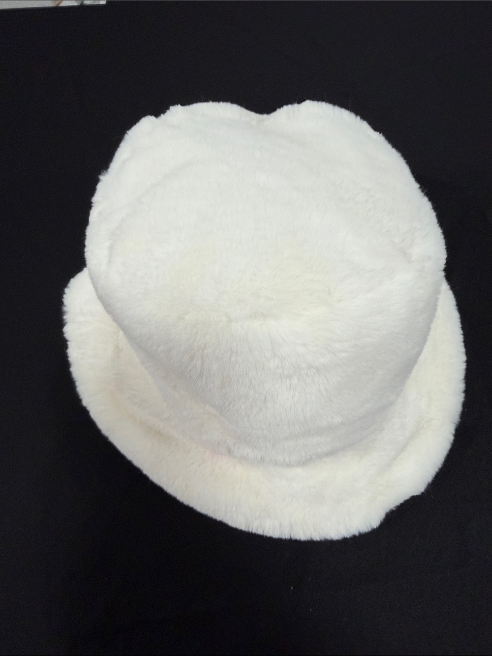 White Faux Fur Bucket Hat - Soft Winter Hat